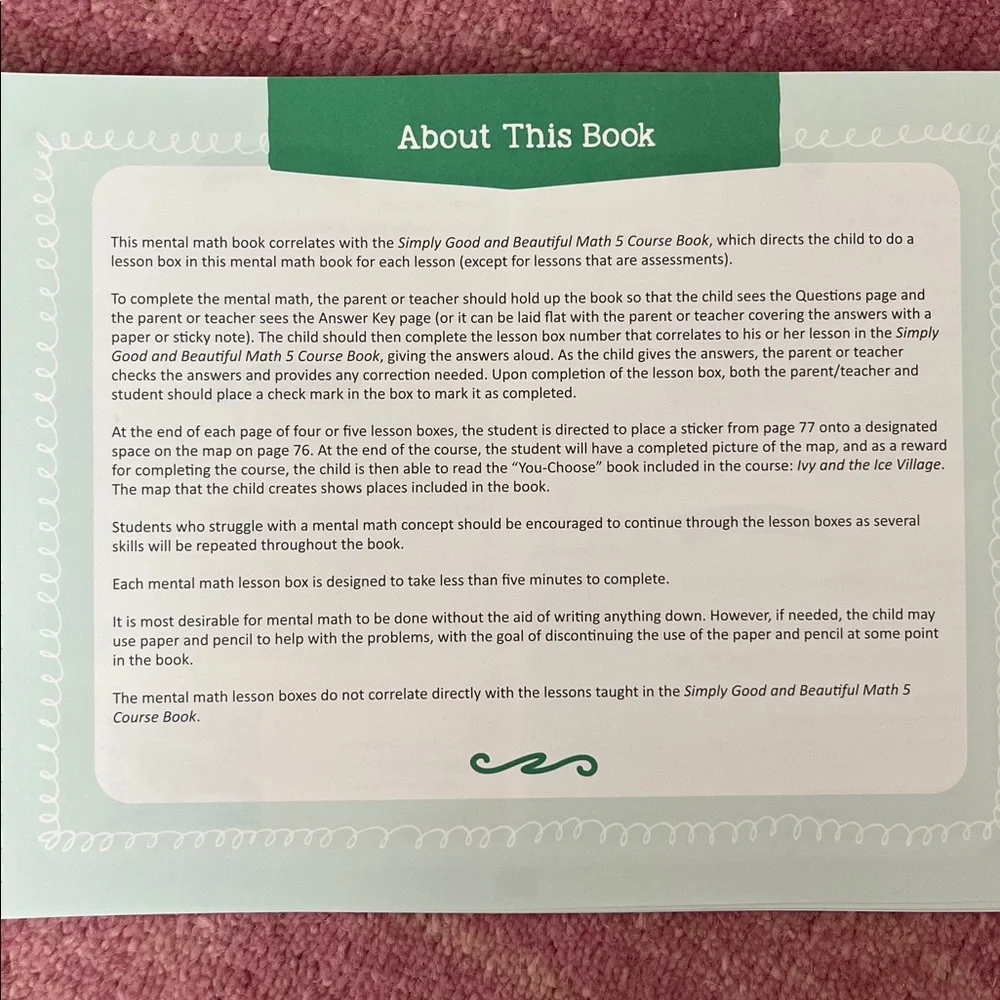 EUC The Good and the Beautiful Math 5 Mental Math Mysteries Spiral Book